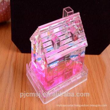 2015 customize crystal dreamlike house model ,all glass pink house model ,crystal green house